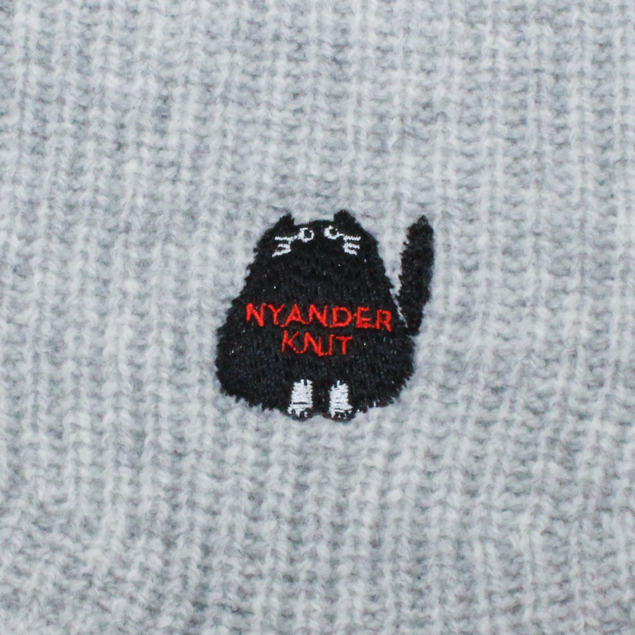 予約販売【NYANDER KNIT/ニャンダーニット】CAT EMBROIDERY EARFLAP KNIT CAP