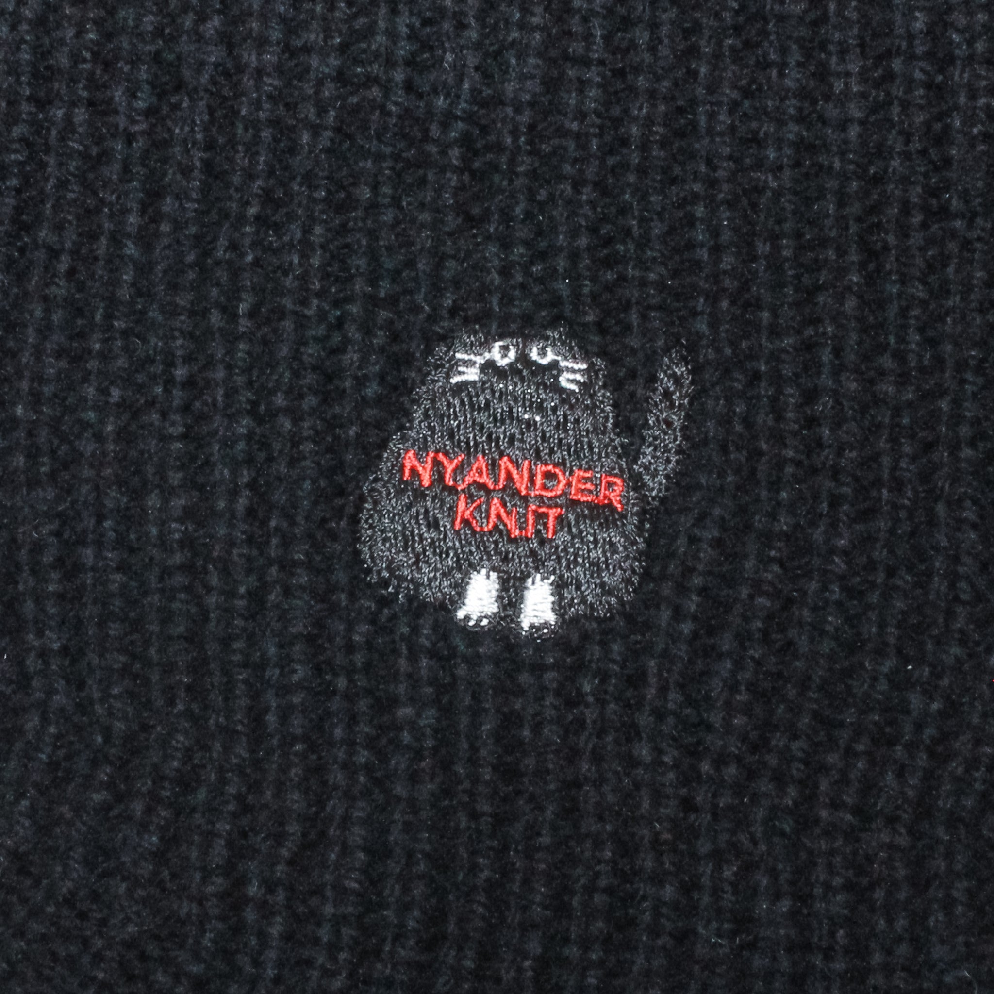 予約販売【NYANDER KNIT/ニャンダーニット】CAT EMBROIDERY EARFLAP KNIT CAP