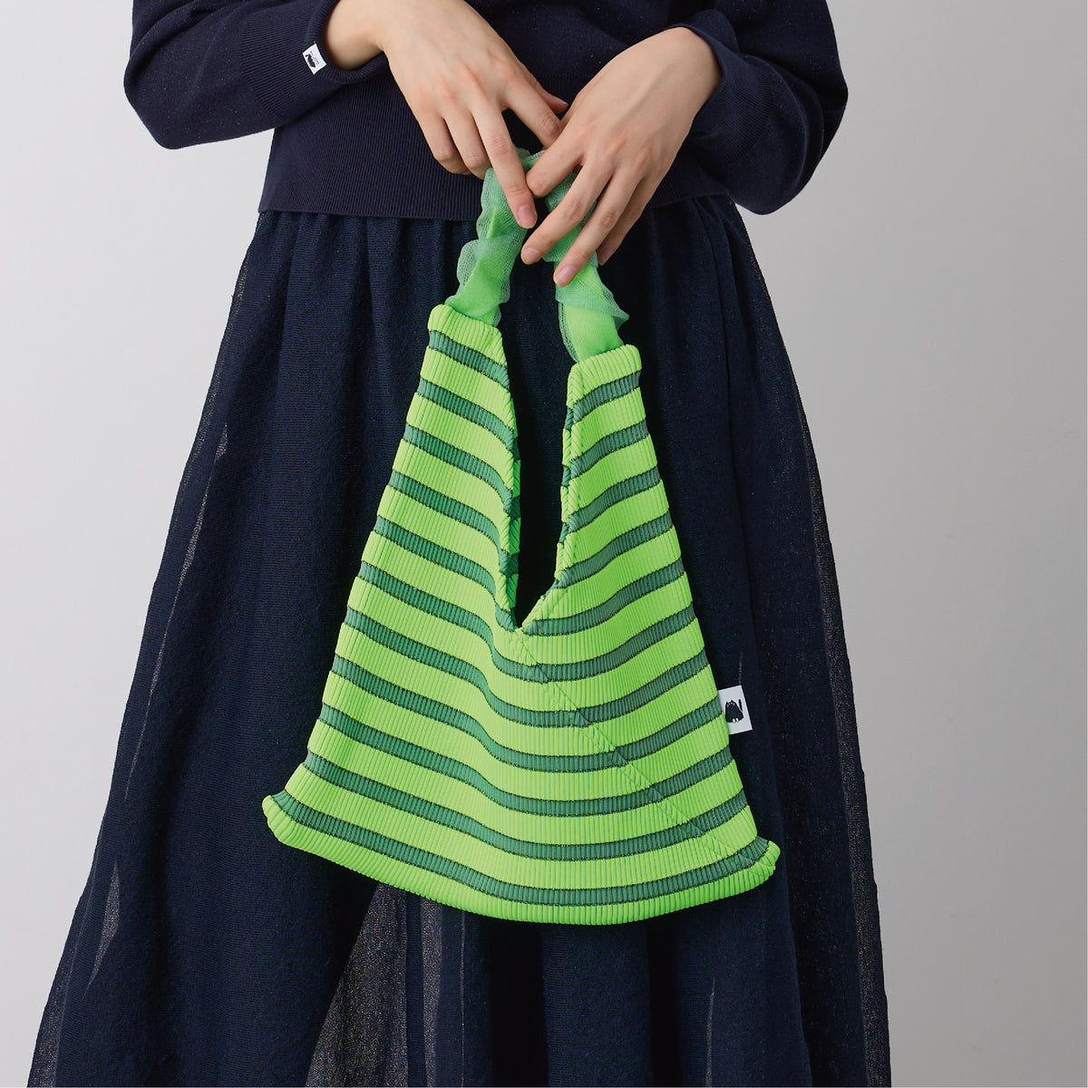 【NYANDER KNIT/ニャンダーニット】 Sheer frill tote バッグ