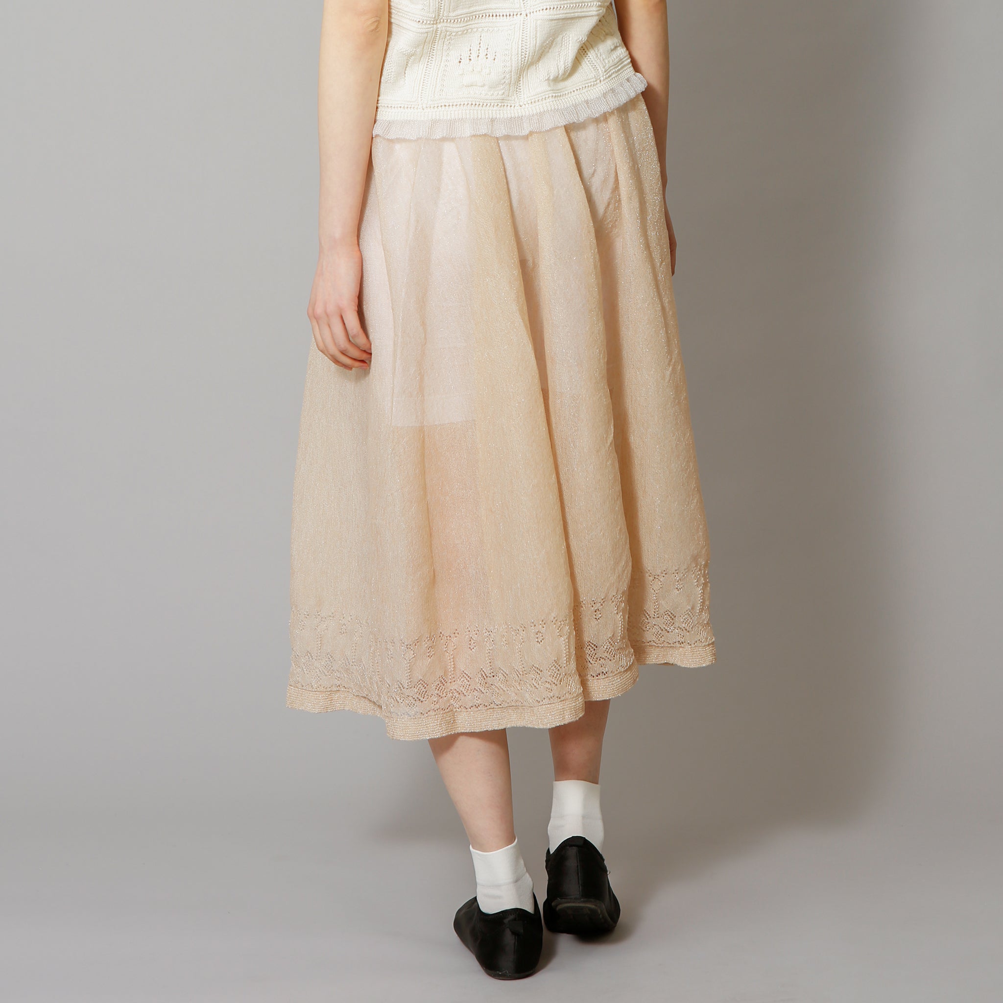 NYW011【NYANDER KNIT/ニャンダーニット】sheer rame skirt シアースカート  【公式】Hanazawa Knit Design オンラインストア
