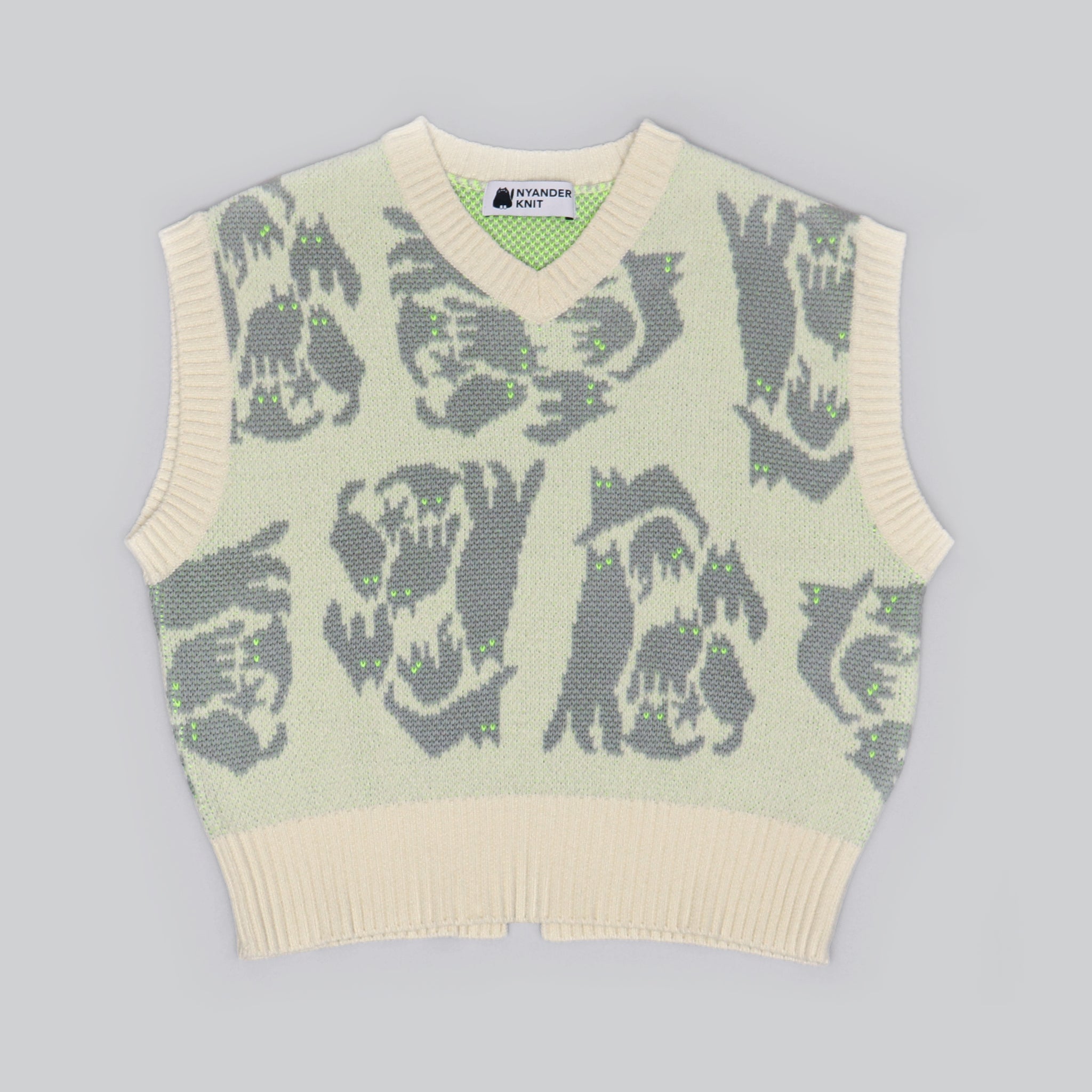 【NYANDER KNIT/ニャンダーニット】  NIGHT CAT JQ VEST