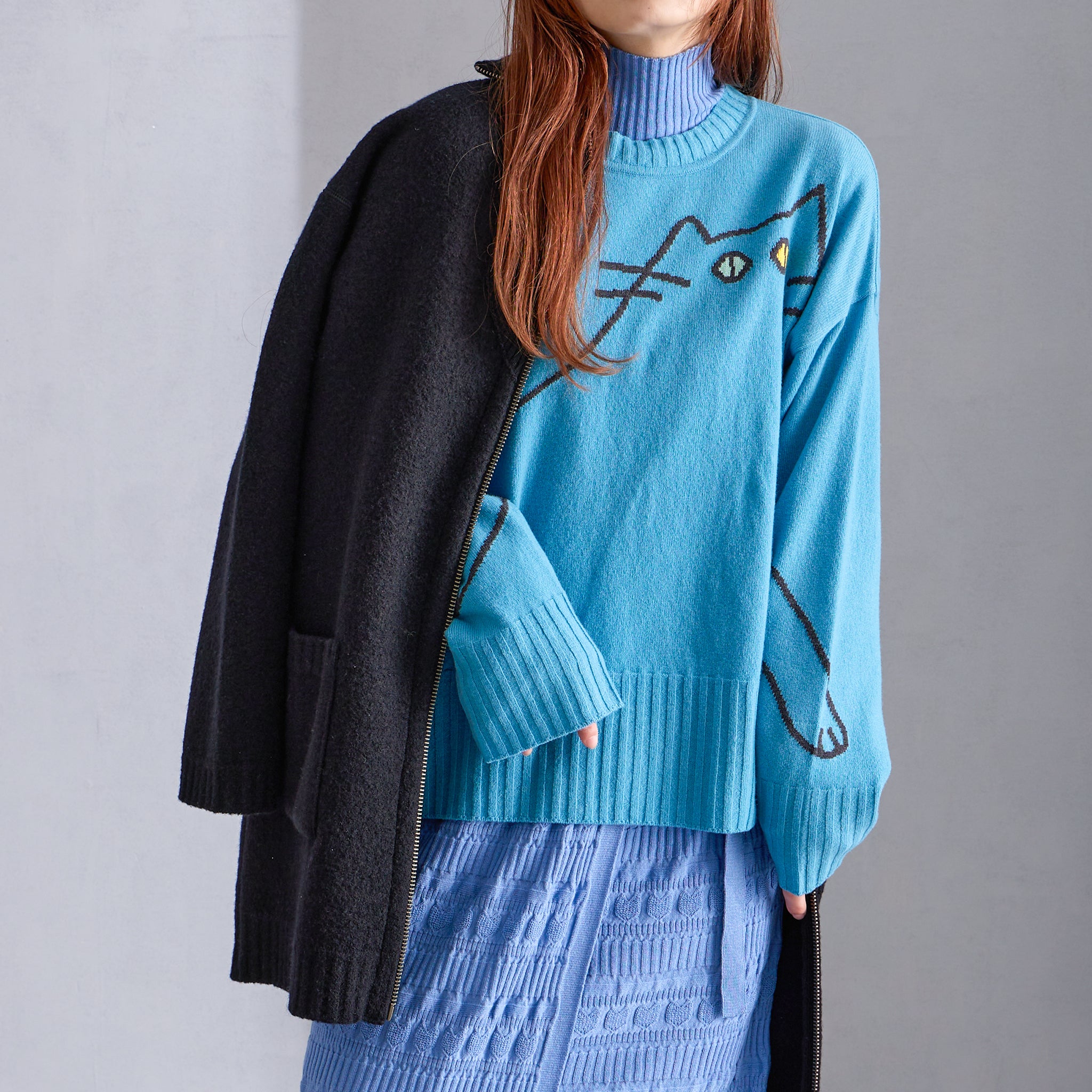 【NYANDER KNIT/ニャンダーニット】ODD EYE CAT PULL