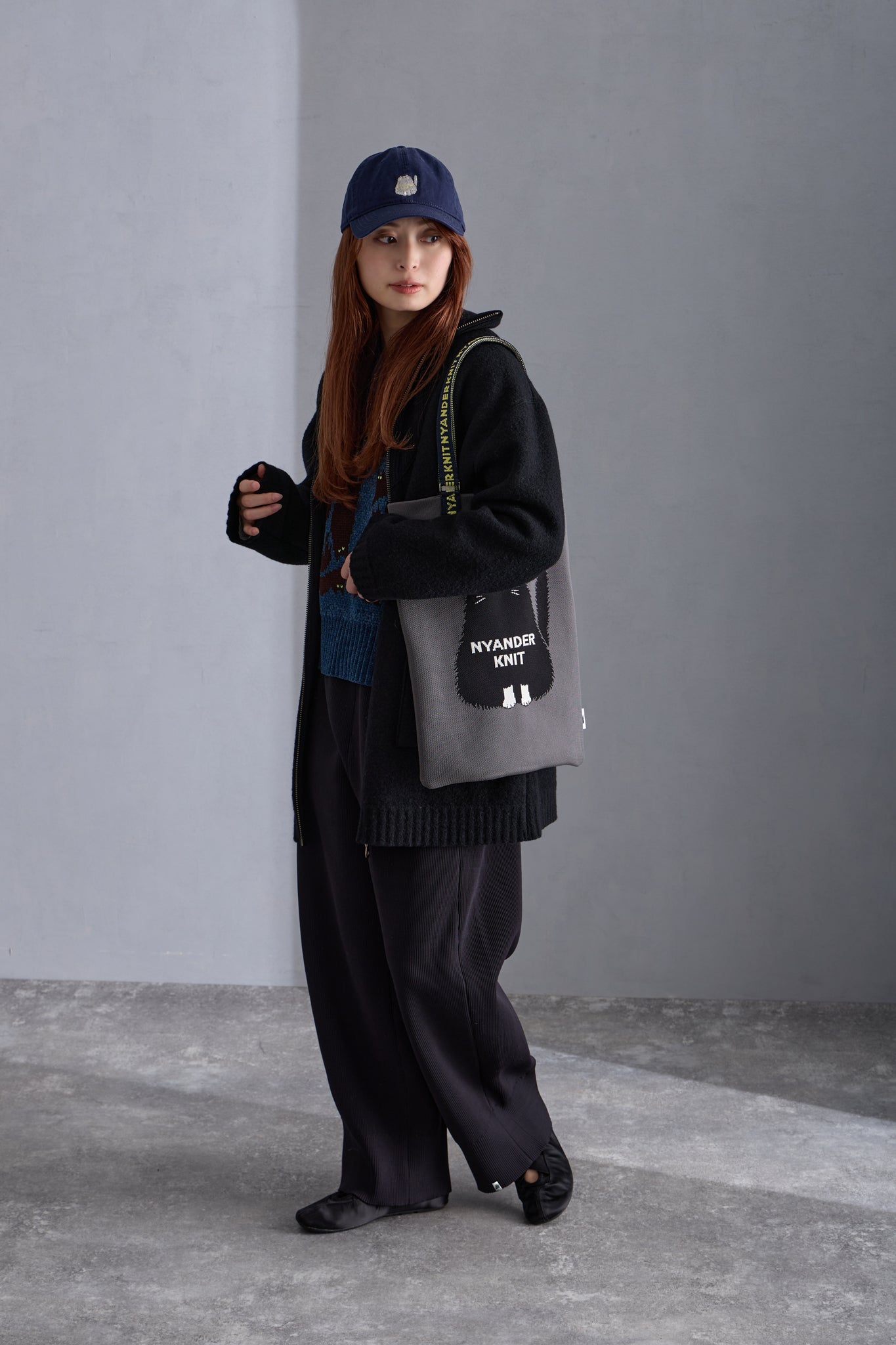 【NYANDER KNIT/ニャンダーニット】KNIT BARREL PANTS