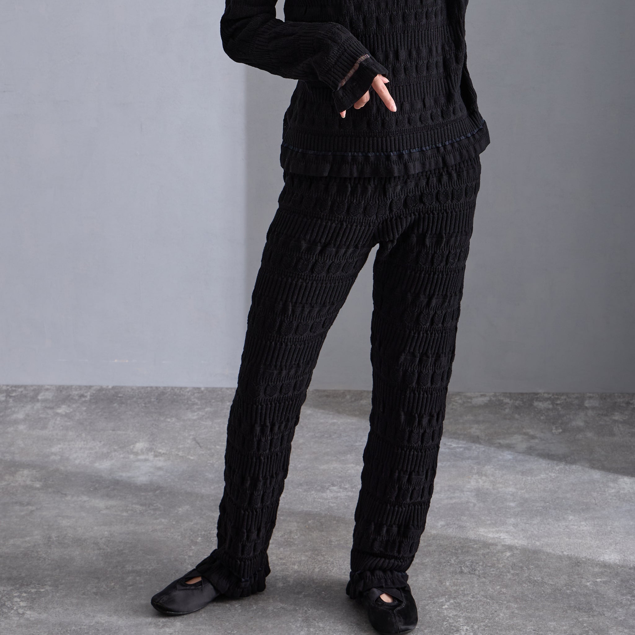 【NYANDER KNIT/ニャンダーニット】  CAT RIB PANTS