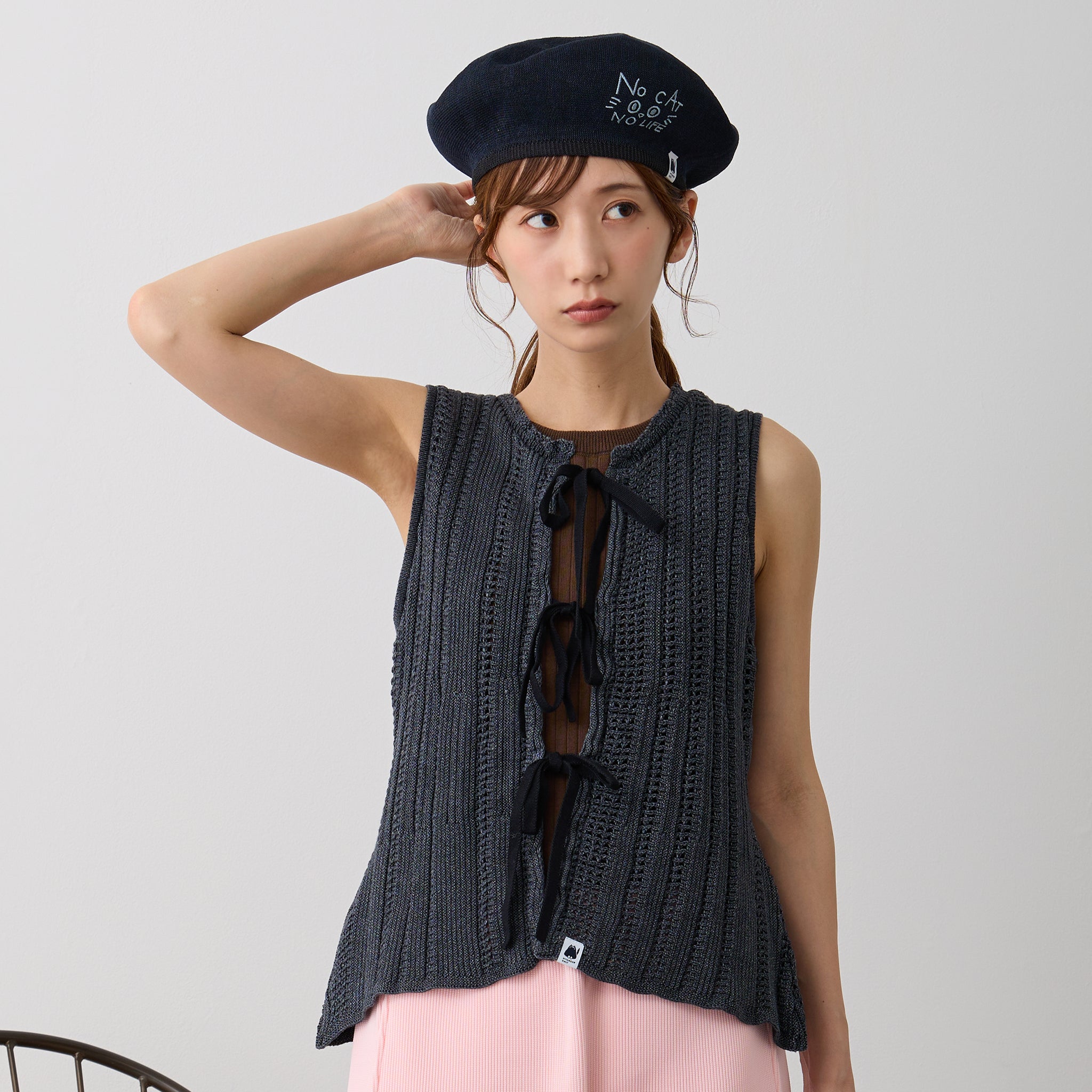 【NYANDER KNIT/ニャンダーニット】 DENIM JIRETvest