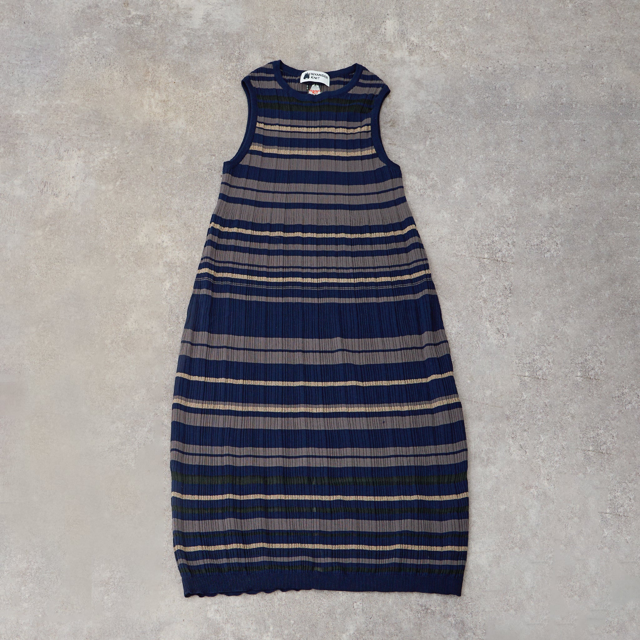 【NYANDER KNIT/ニャンダーニット】BORDER RIB ONE PIECE