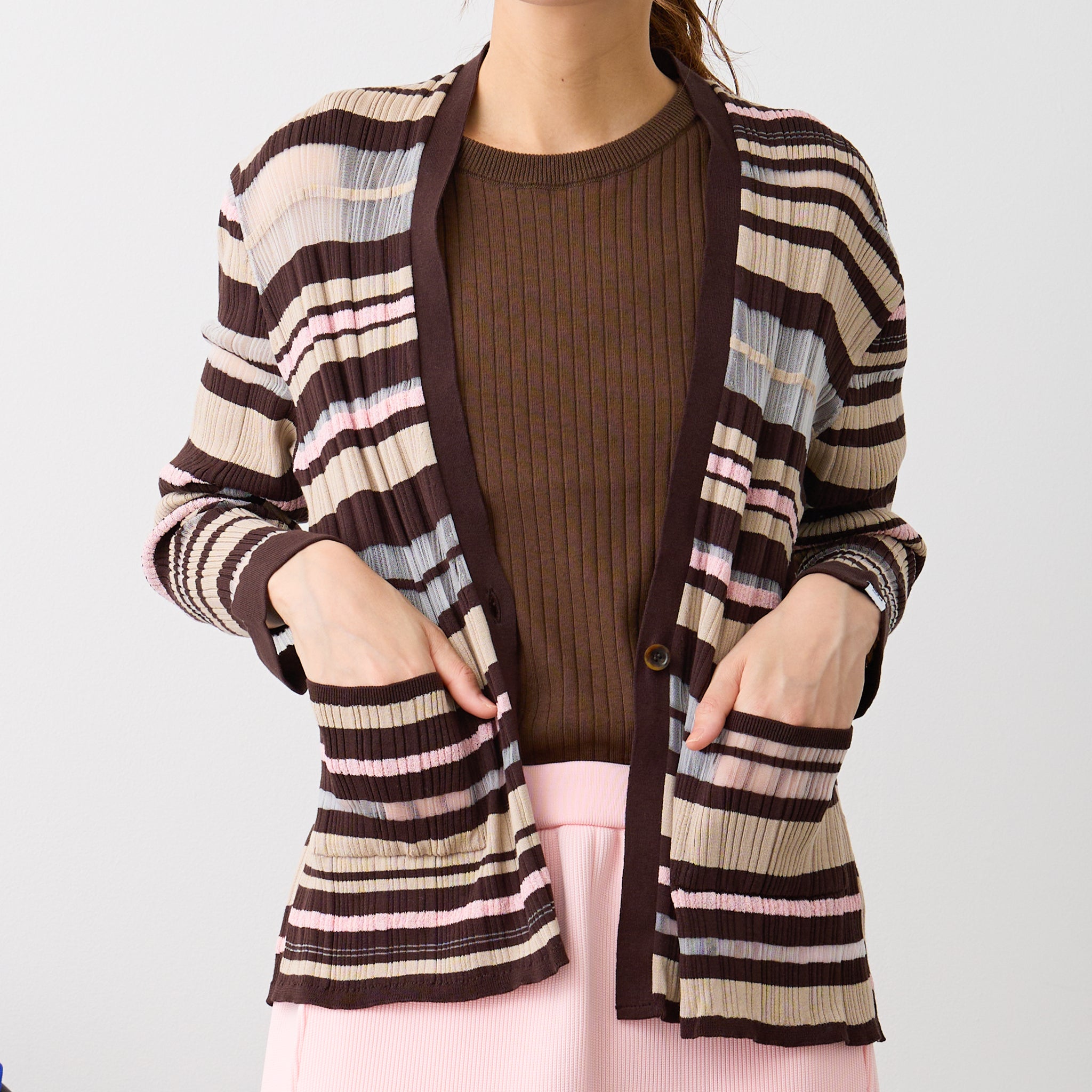 【NYANDER KNIT/ニャンダーニット】BORDER CARDIGAN