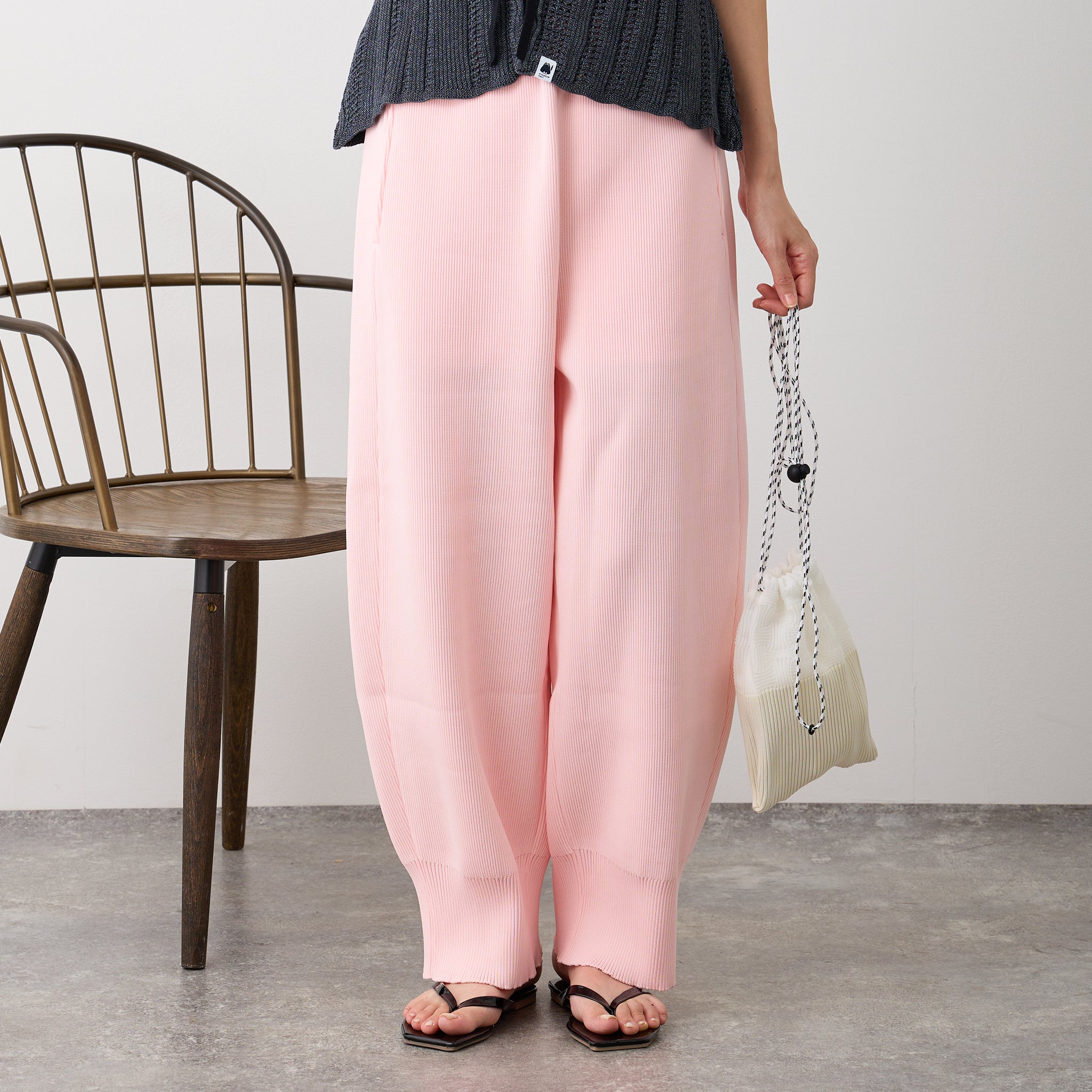 【NYANDER KNIT/ニャンダーニット】KNIT BARREL PANTS