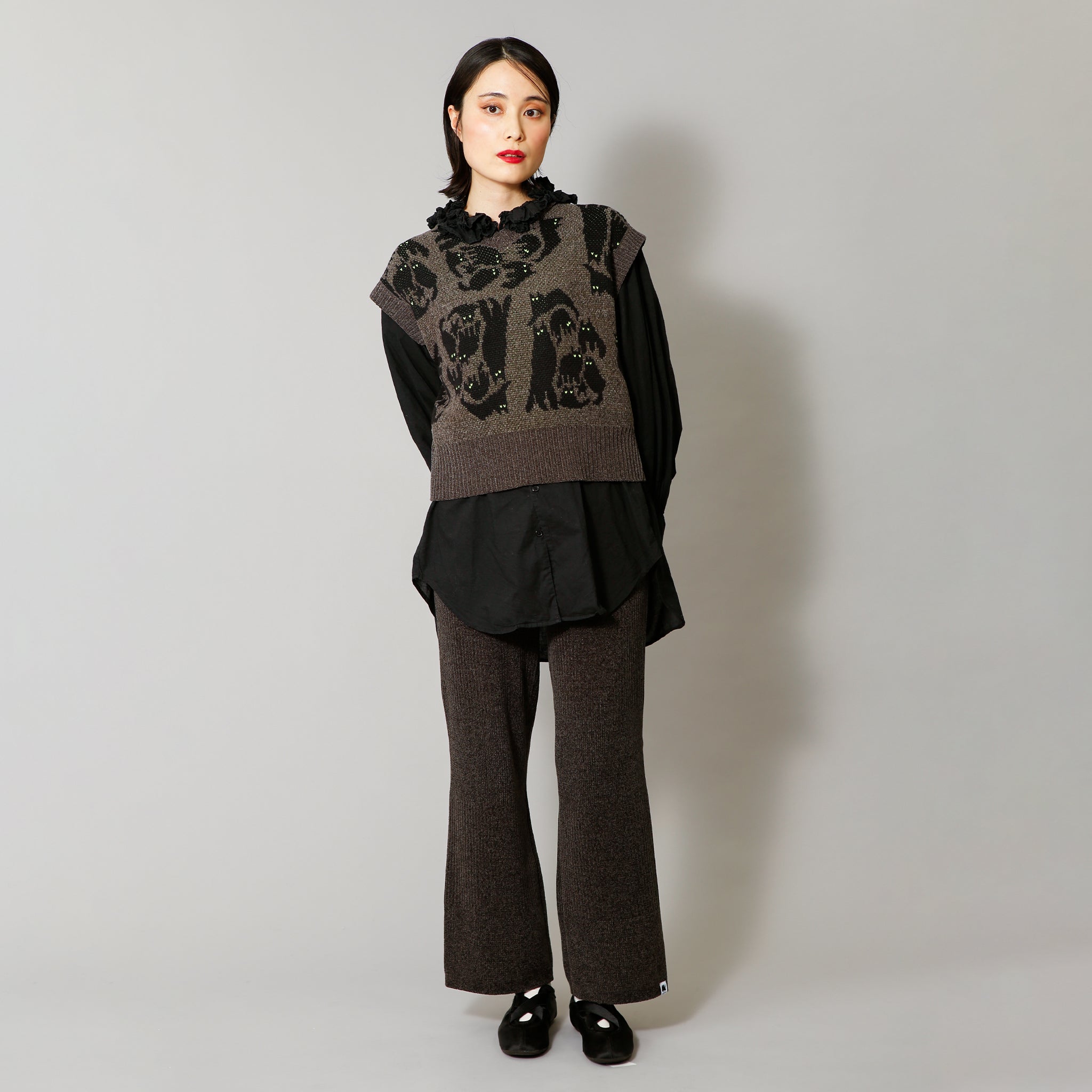 予約販売【NYANDER KNIT/ニャンダーニット】Subtre Border Knit Pants