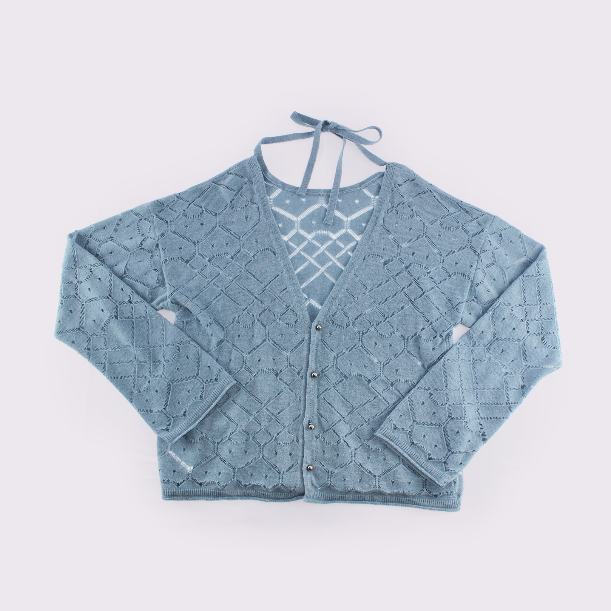 予約販売【NYANDER KNIT/ニャンダーニット】HIDDENCAT OPENWORK CARDIGAN
