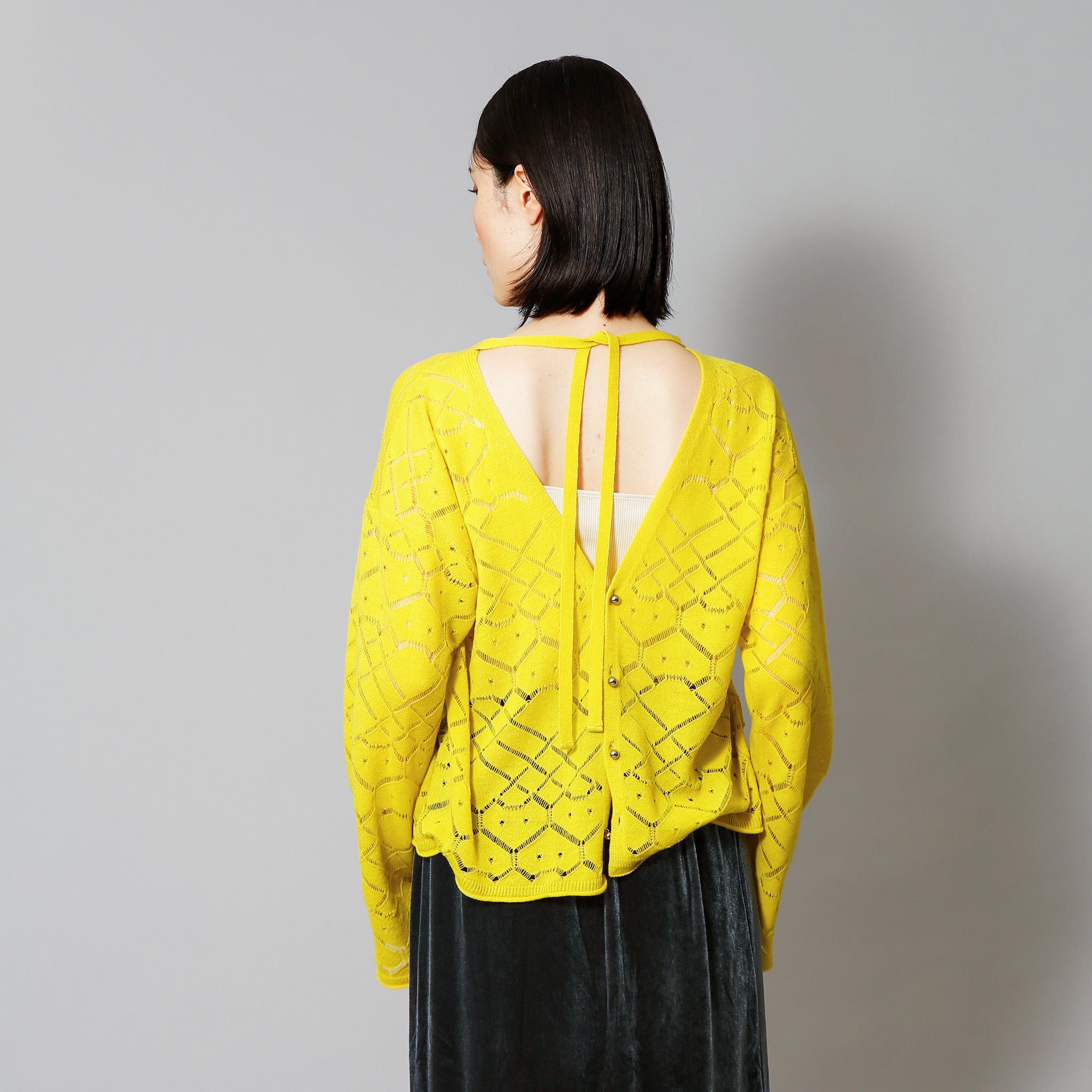 予約販売【NYANDER KNIT/ニャンダーニット】HIDDENCAT OPENWORK CARDIGAN