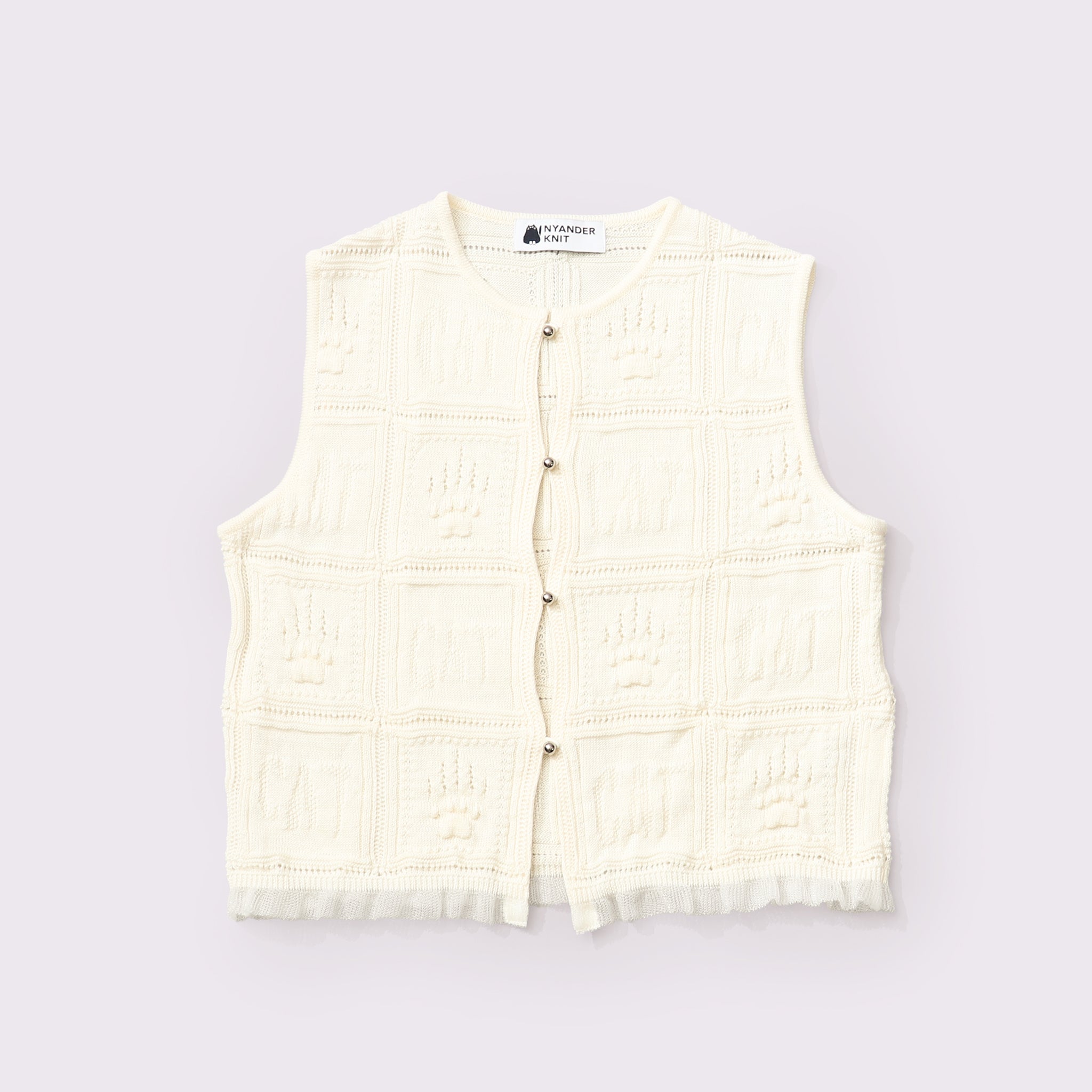 予約販売【NYANDER KNIT/ニャンダーニット】PAW GRID VEST