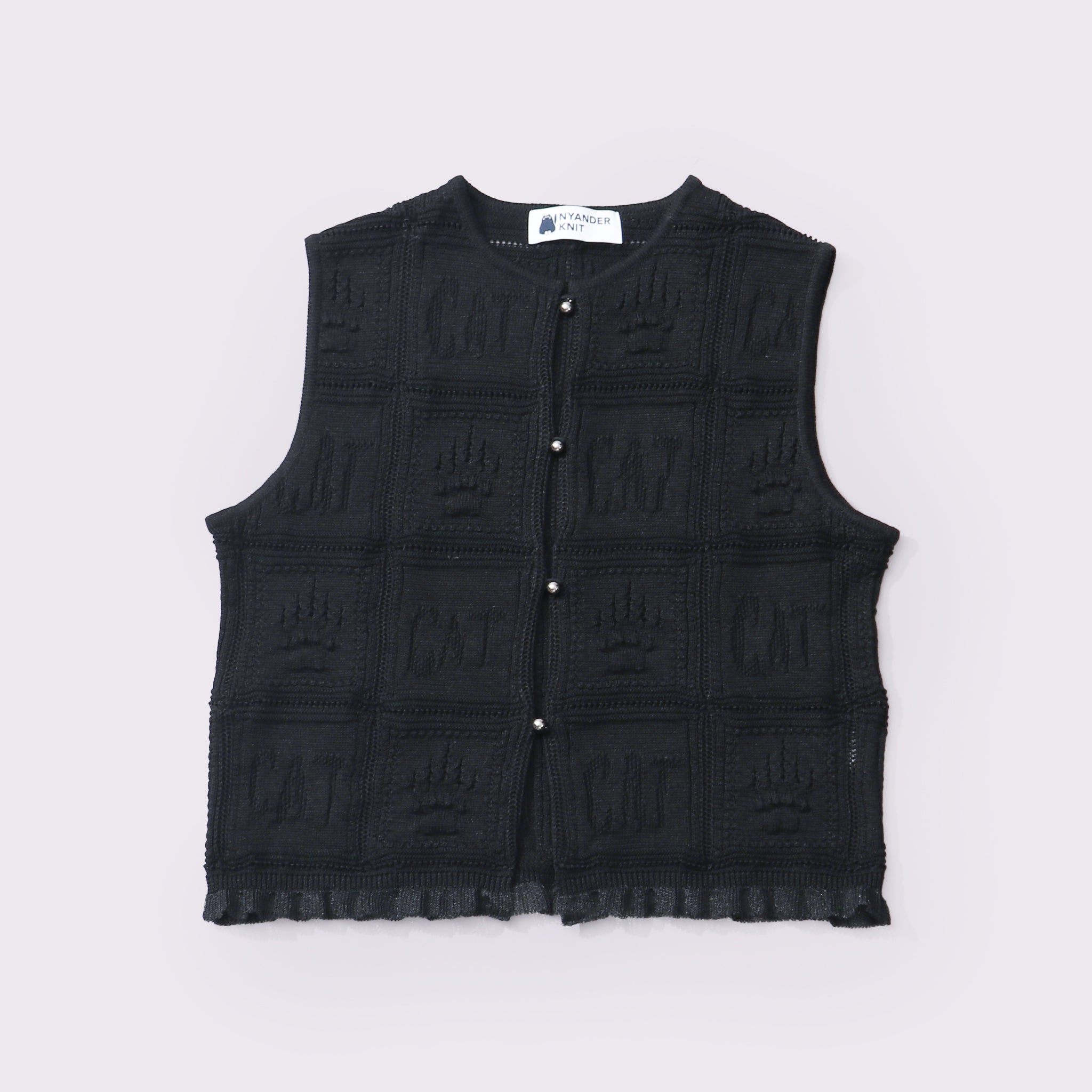 予約販売【NYANDER KNIT/ニャンダーニット】PAW GRID VEST