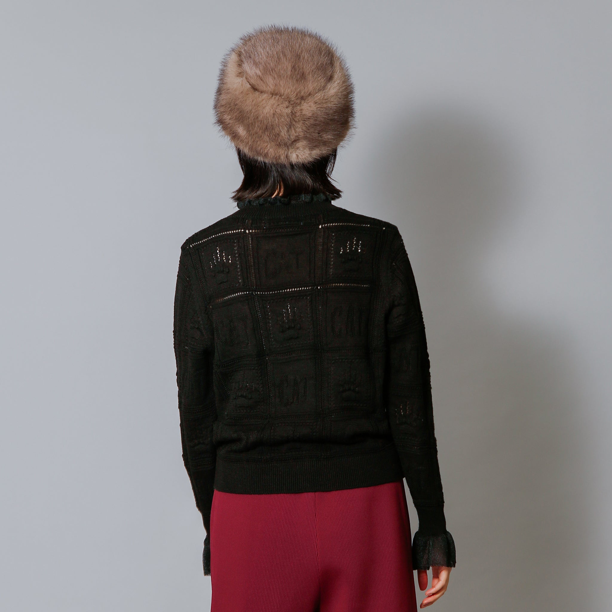 予約販売【NYANDER KNIT/ニャンダーニット】PAW GRID PULL