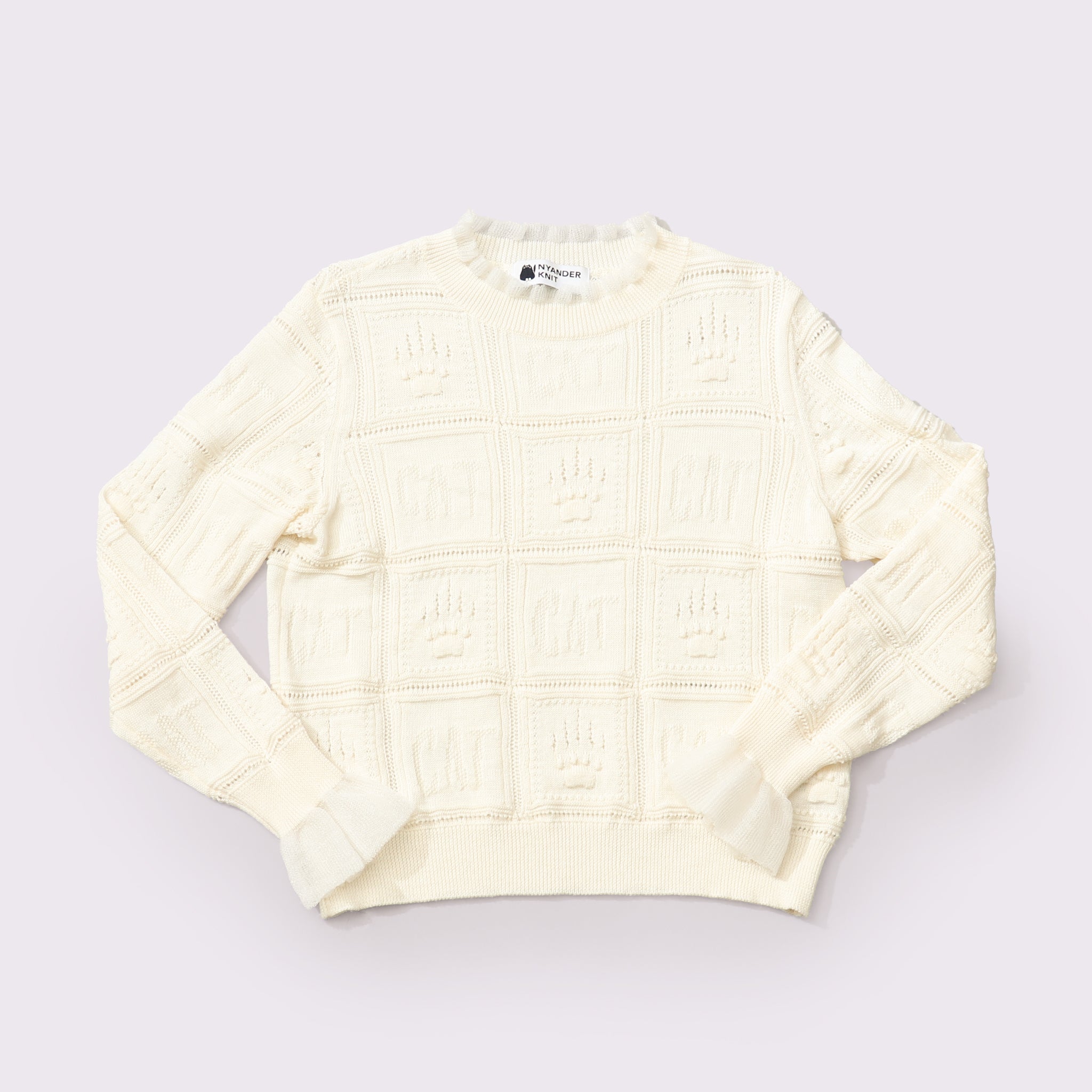 予約販売【NYANDER KNIT/ニャンダーニット】PAW GRID PULL