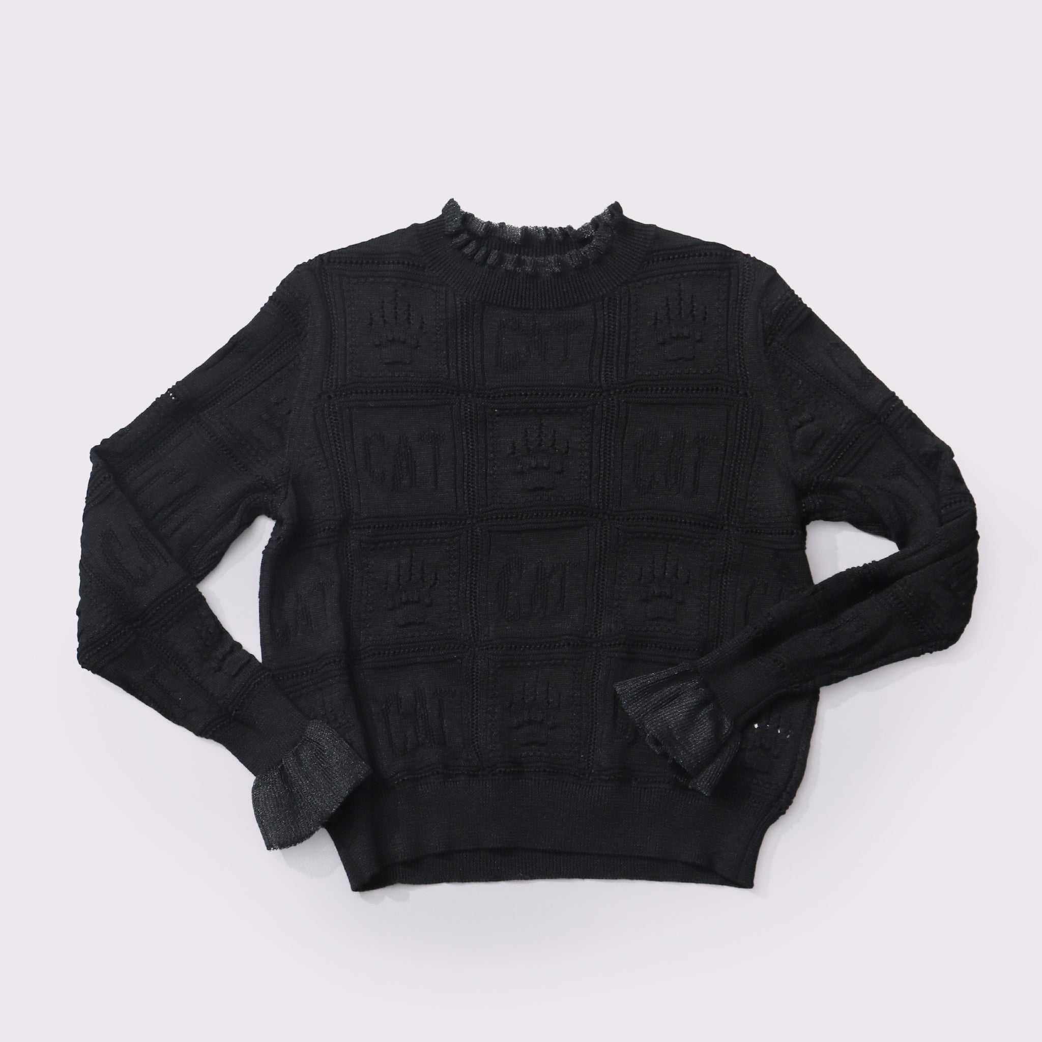 予約販売【NYANDER KNIT/ニャンダーニット】PAW GRID PULL