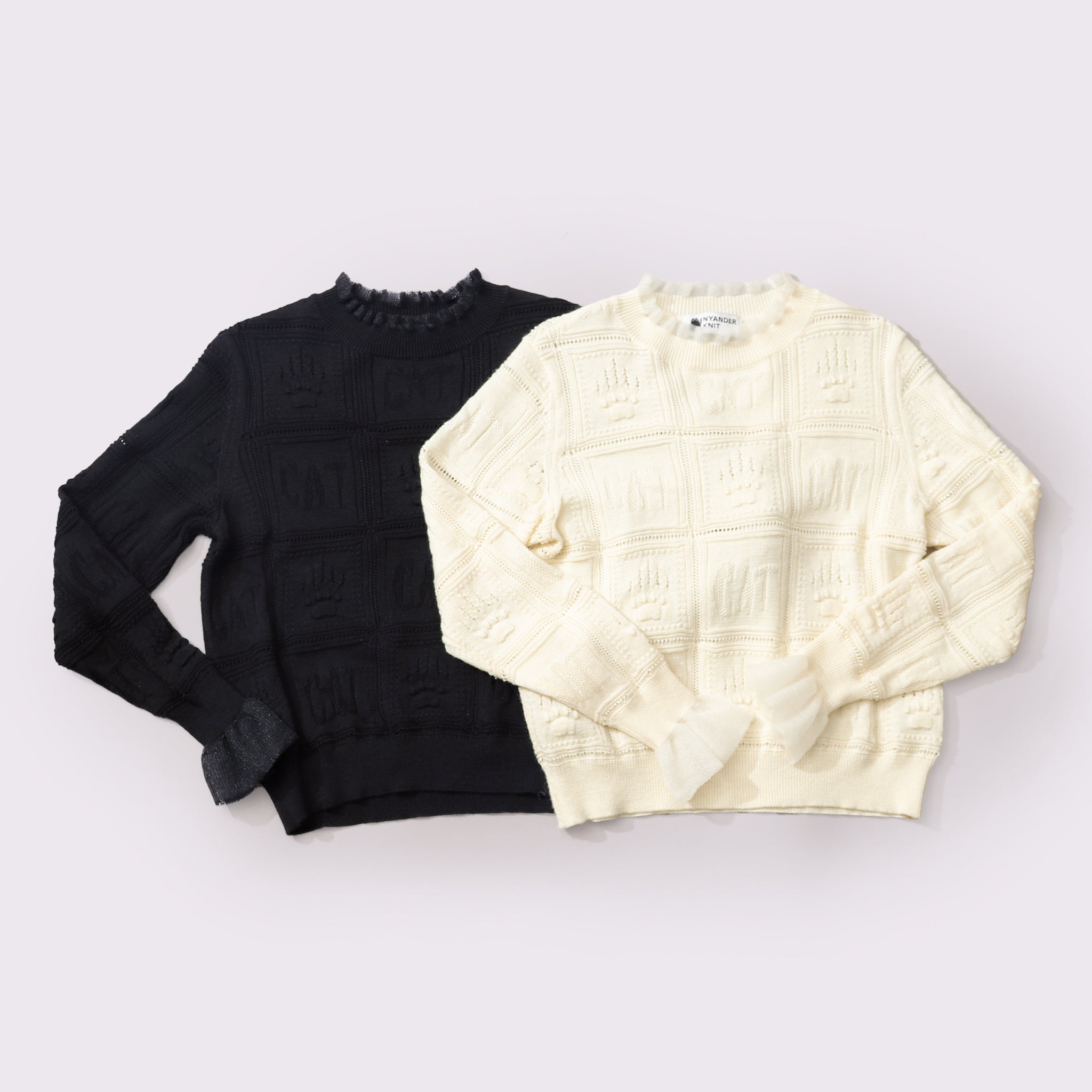 予約販売【NYANDER KNIT/ニャンダーニット】PAW GRID PULL