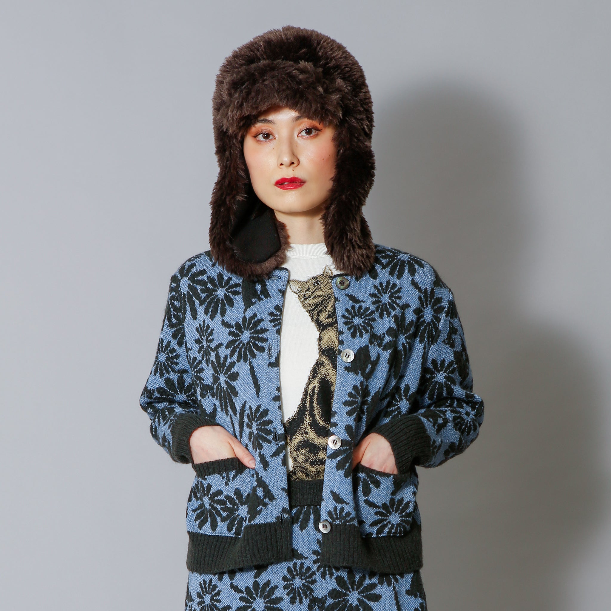 予約販売【NYANDER KNIT/ニャンダーニット】WhisperingCatsMohair JQ CARDIGAN