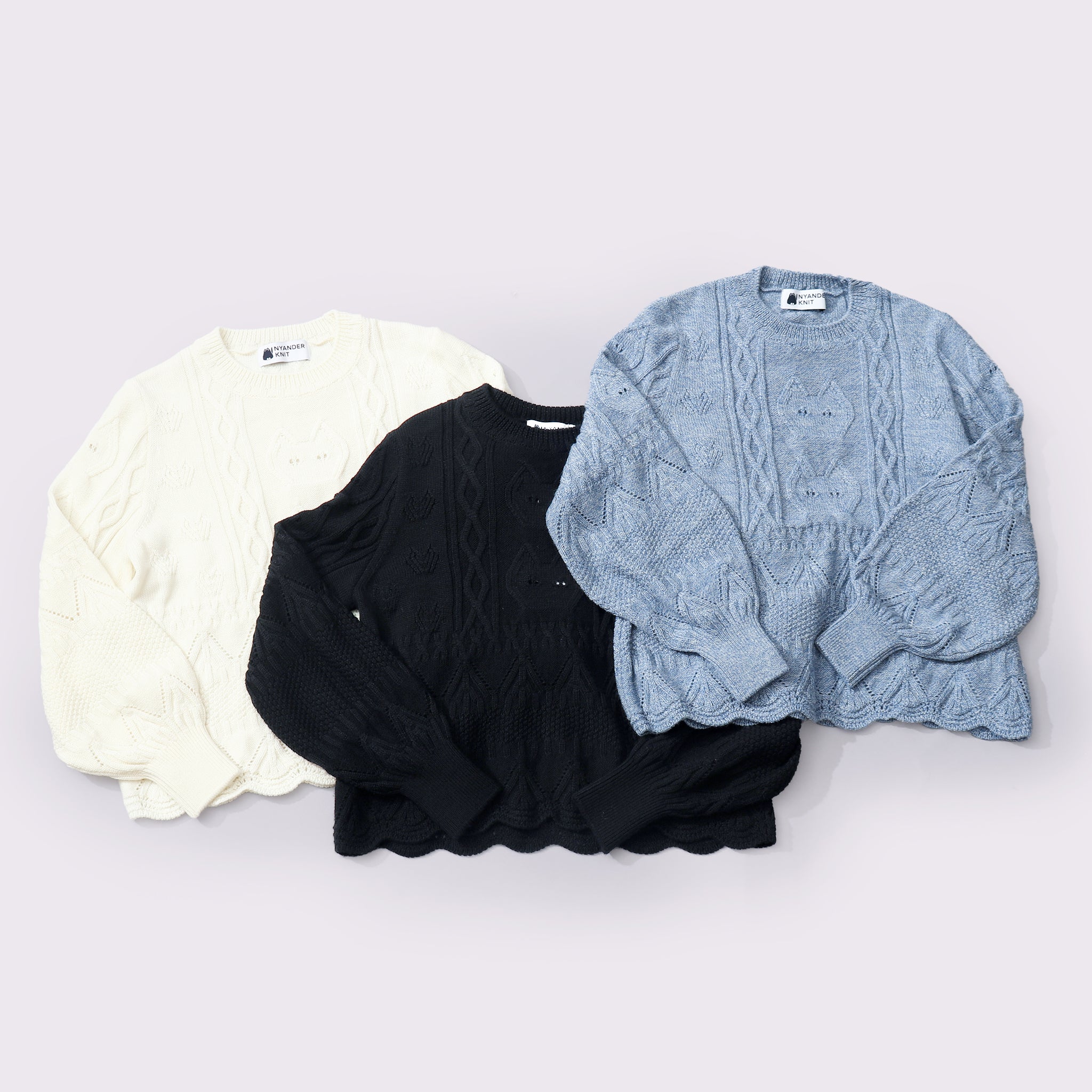 予約販売【NYANDER KNIT/ニャンダーニット】CAT RELIEF CABLE PULL