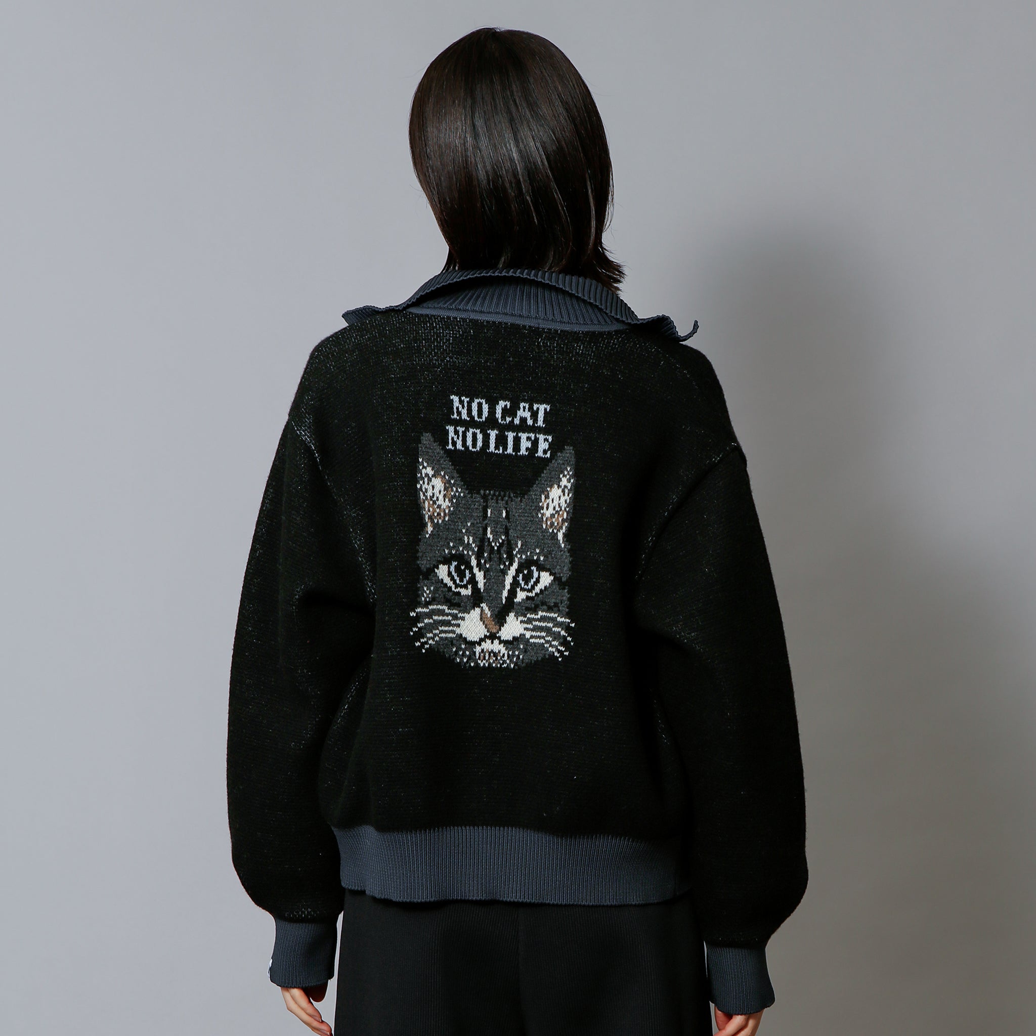 予約販売【NYANDER KNIT/ニャンダーニット】TABBY CAT KNIT BLOUSON