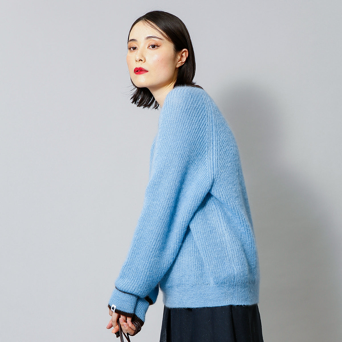予約販売【NYANDER KNIT/ニャンダーニット】MOHAIR LINE PULL