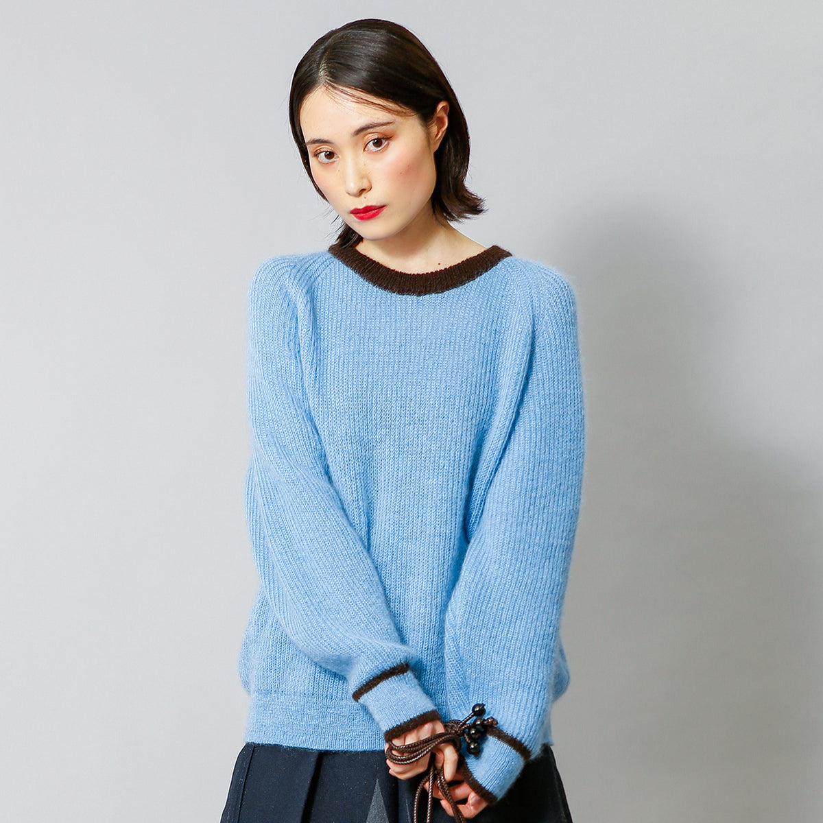 予約販売【NYANDER KNIT/ニャンダーニット】MOHAIR LINE PULL