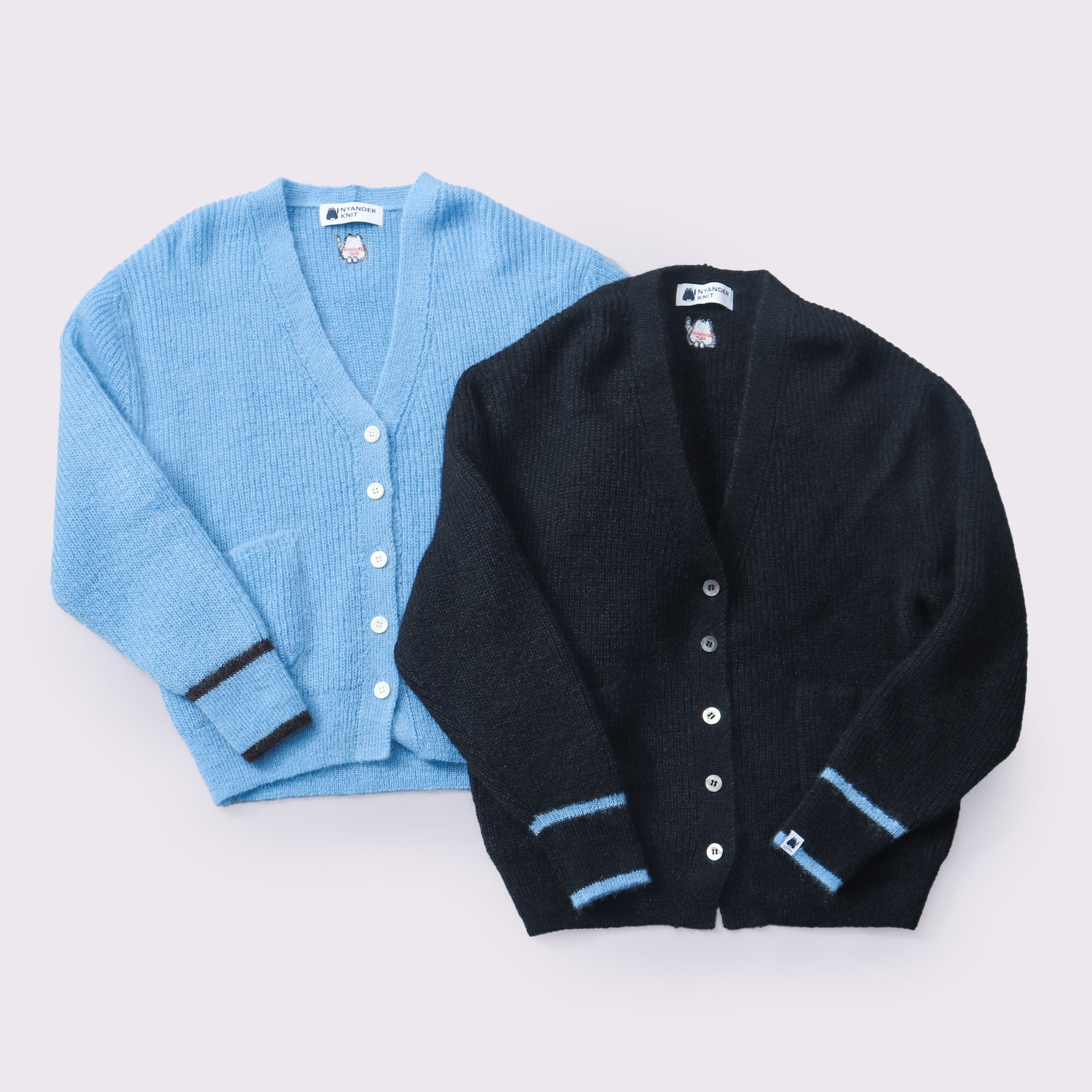 予約販売【NYANDER KNIT/ニャンダーニット】MOHAIR LINE CARDIGAN