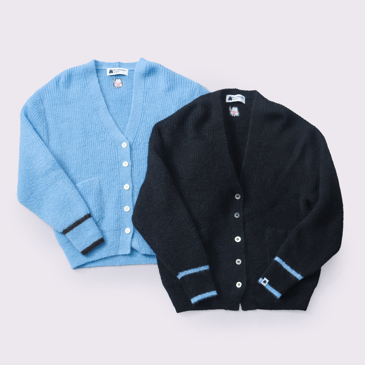 予約販売【NYANDER KNIT/ニャンダーニット】MOHAIR LINE CARDIGAN