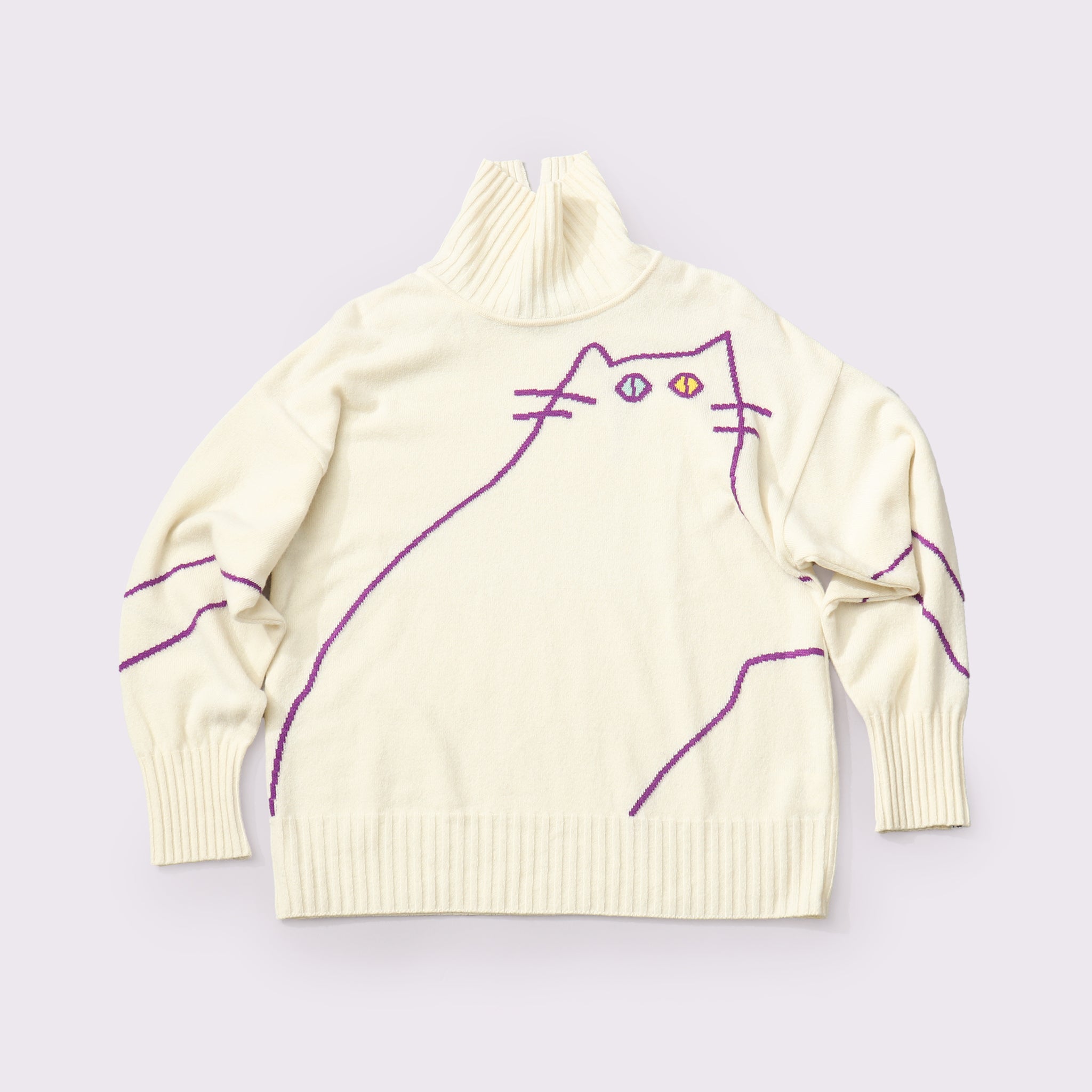 予約販売【NYANDER KNIT/ニャンダーニット】ODD EYE CAT PULL