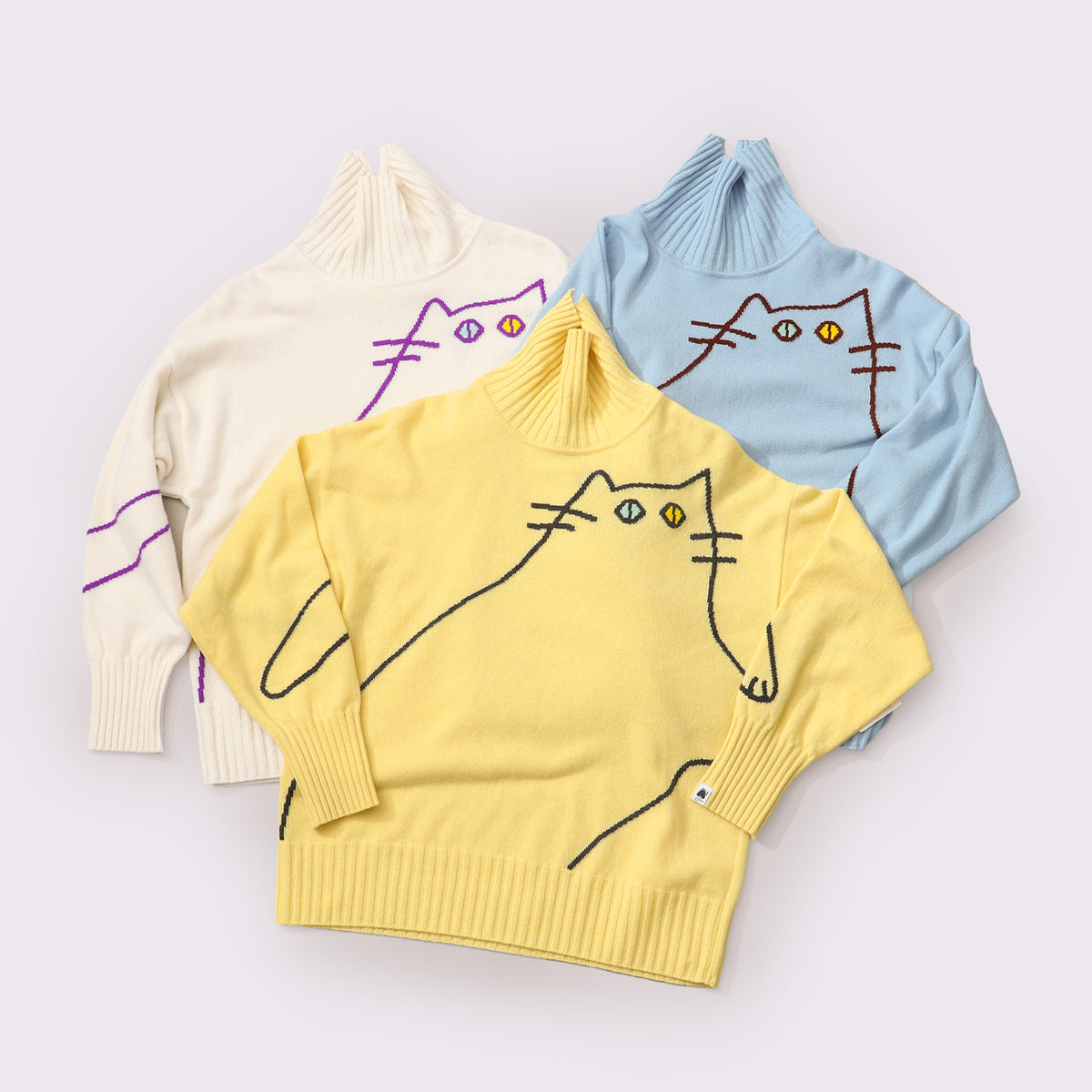予約販売【NYANDER KNIT/ニャンダーニット】ODD EYE CAT PULL