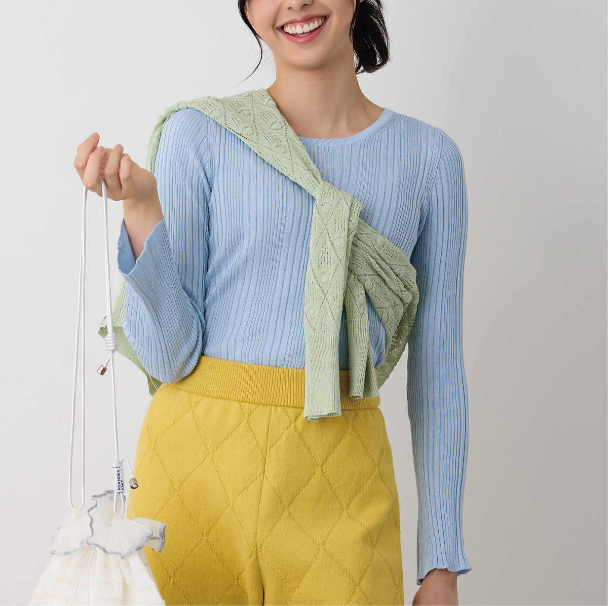 【NYANDER KNIT/ニャンダーニット】 SILK RIB P/O  リブプルオーバー