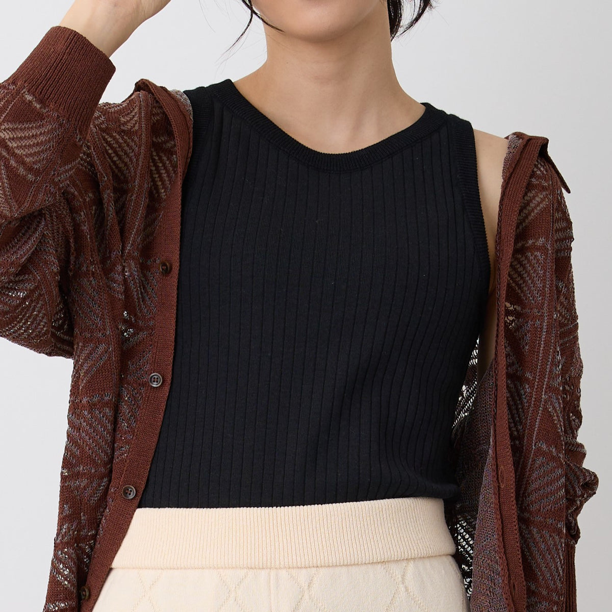 【NYANDER KNIT/ニャンダーニット】 RIB TANC TOP リブタンクトップ