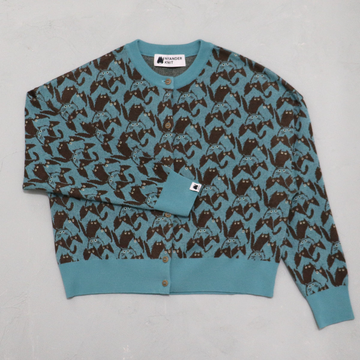 【NYANDER KNIT/ニャンダーニット】 CAT geometric CD  ジャガードカーディガン