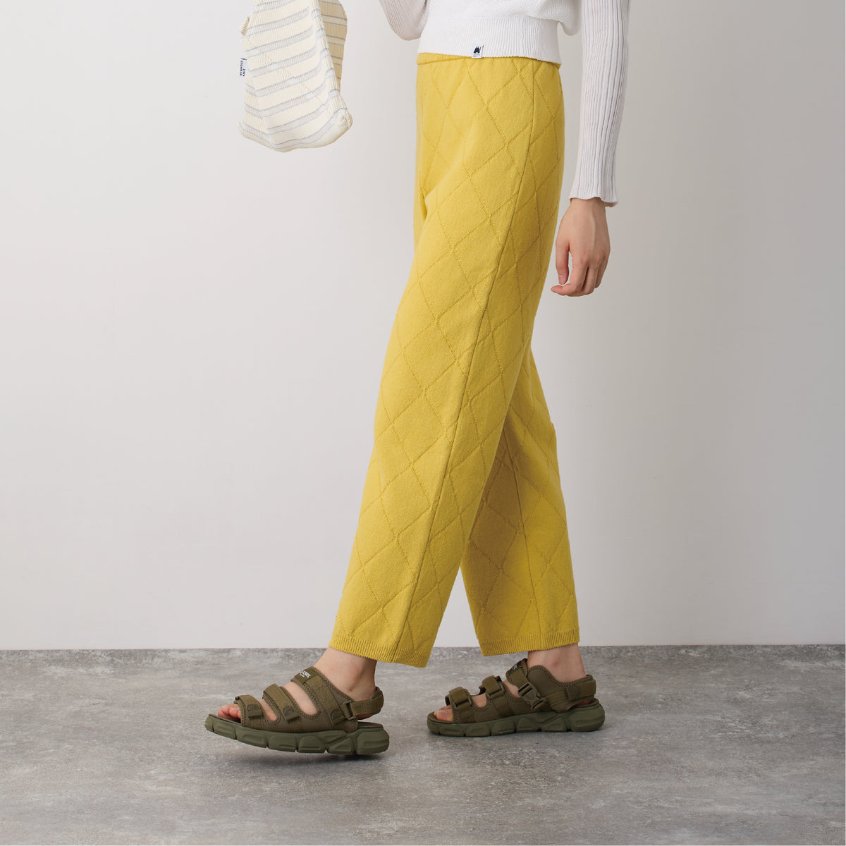 【NYANDER KNIT/ニャンダーニット】 links knit pants コットンパンツ