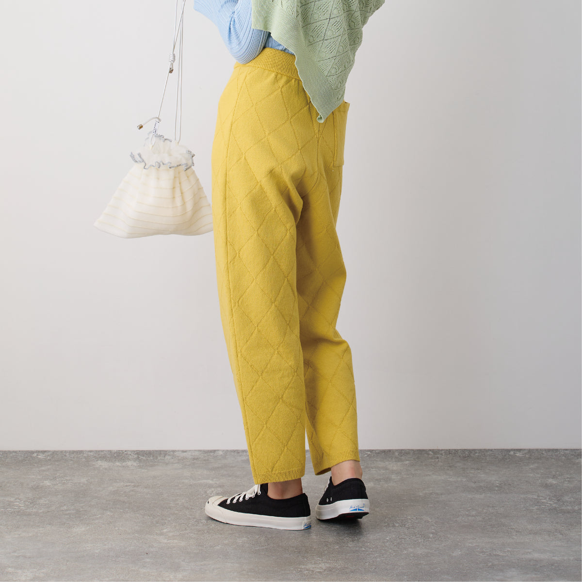 【NYANDER KNIT/ニャンダーニット】 links knit pants コットンパンツ