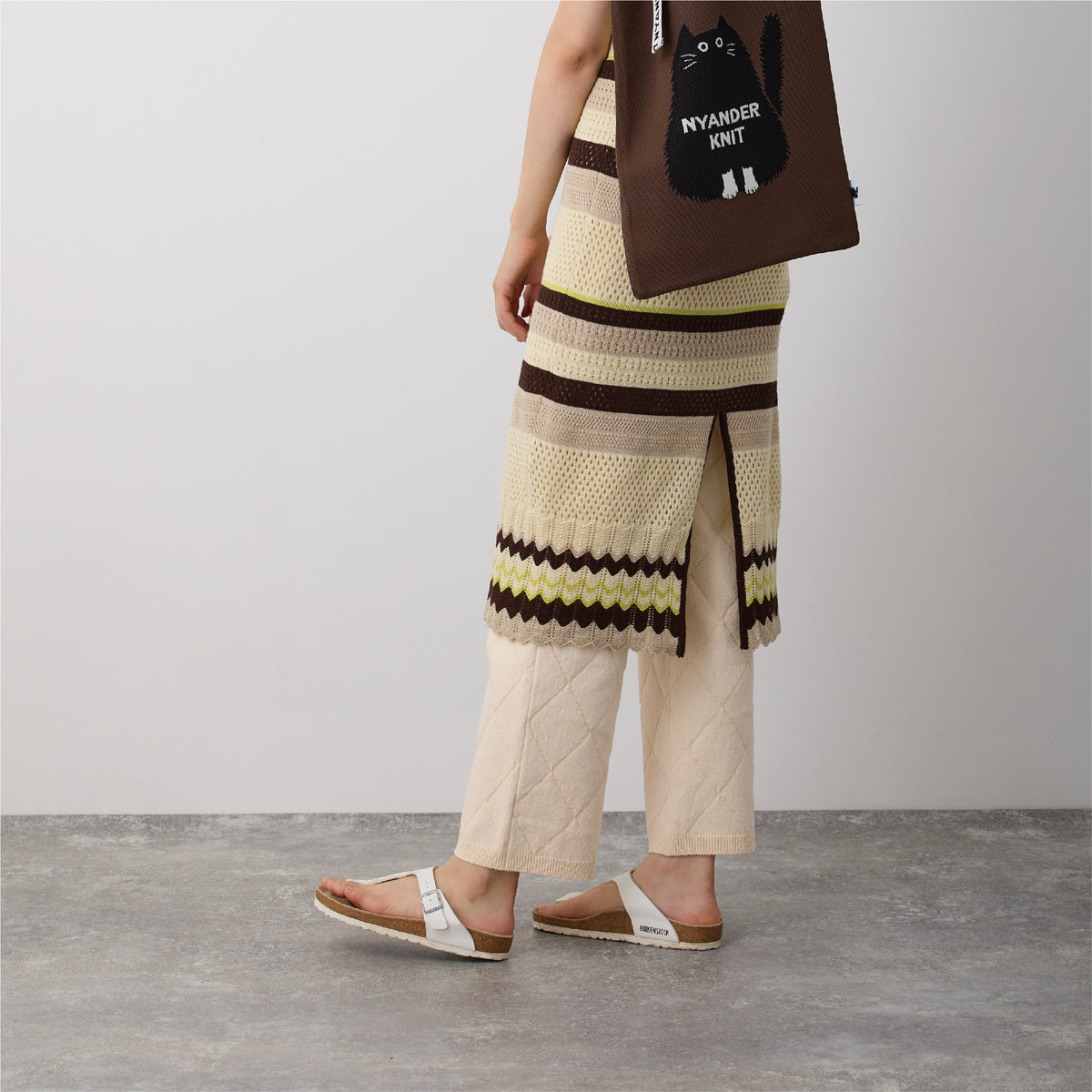 【NYANDER KNIT/ニャンダーニット】 links knit pants コットンパンツ