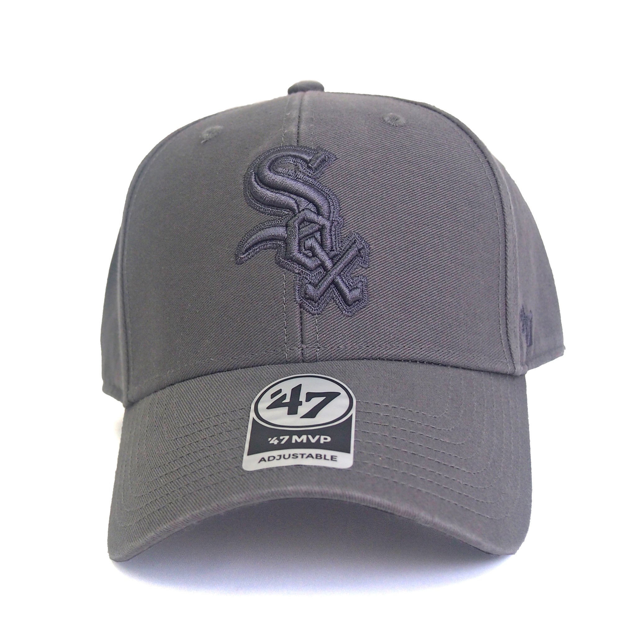 White Sox Legend `47 MVP Dark Gray× Dark Charcoal Logo　ホワイトソックス キャップ ’47 MVP ダークブラック x ダークチャコール ロゴ