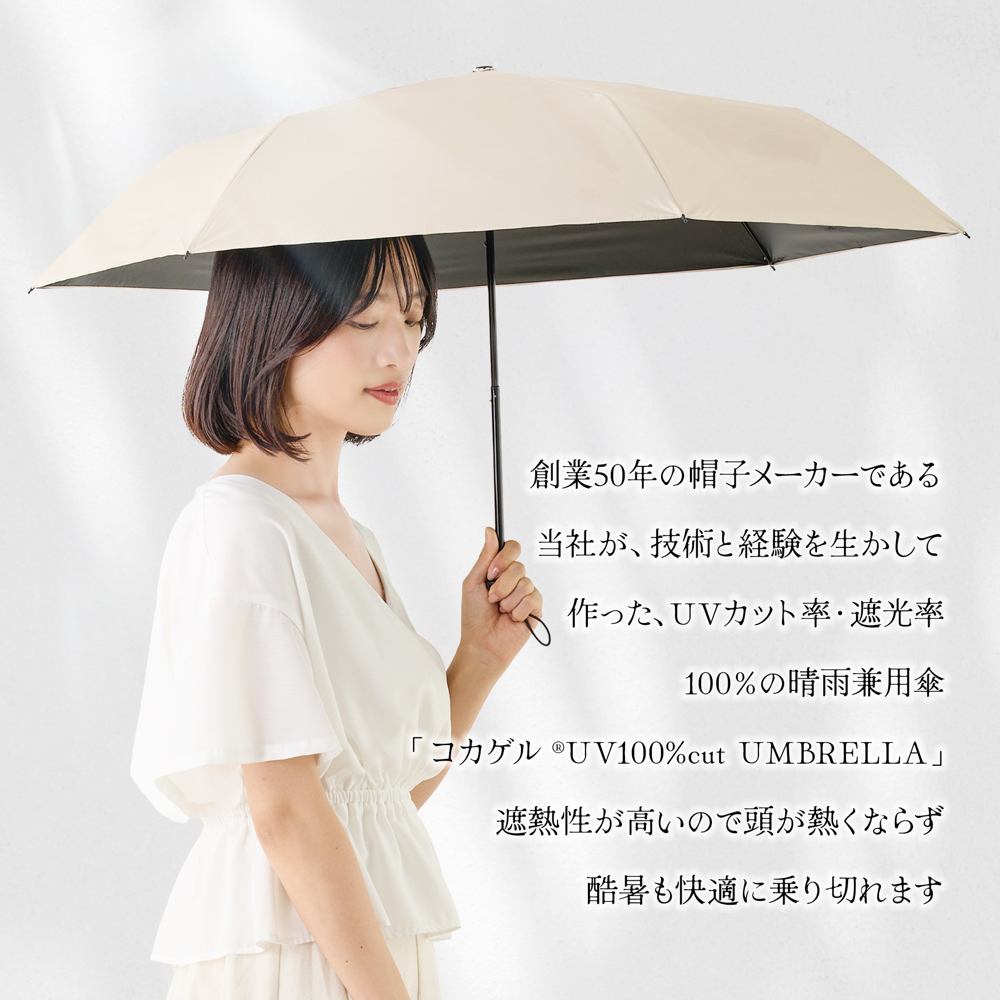 【コカゲル®UV100%cut】晴雨兼用 折り畳み傘【公式】帽子専門店 ATRENA（アトレナ） オンラインストア